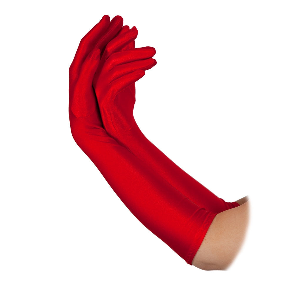 Ladies Long Red Gloves 