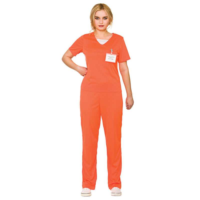 Ladies Orange Convict Prisoner Costume