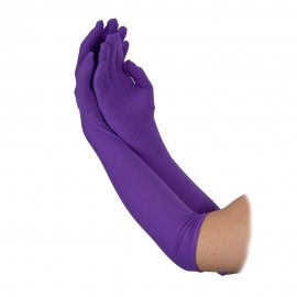 Ladies Long Purple Gloves