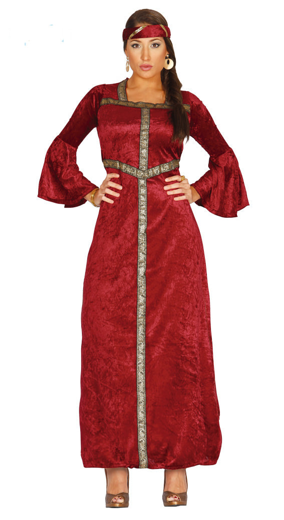 Red women's Renaissance Maiden Costume