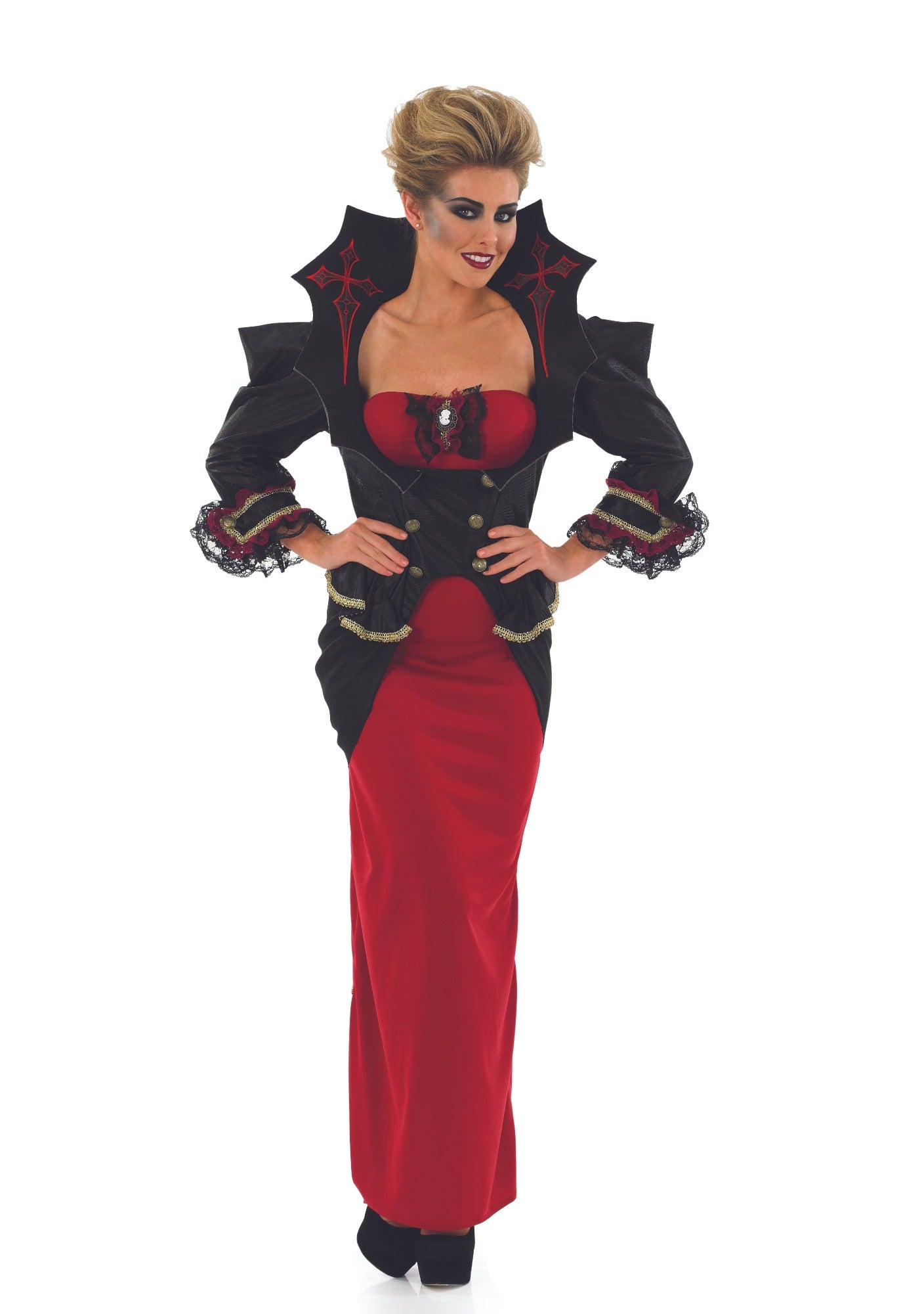 Ladies Vampiress Halloween Fancy Dress Vampire Costume