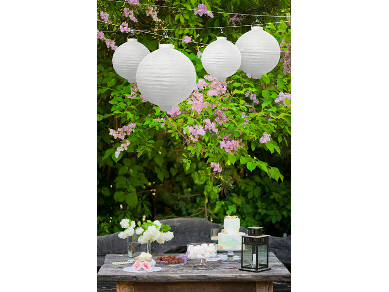 Light-up Paper Lantern White 20cm for garden party