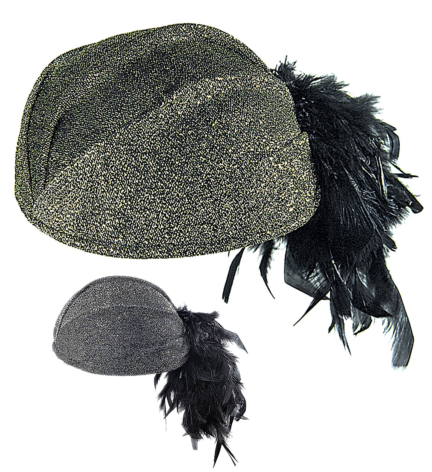 Lurex Trimmed Lilly 1920's Hat With Feathers 