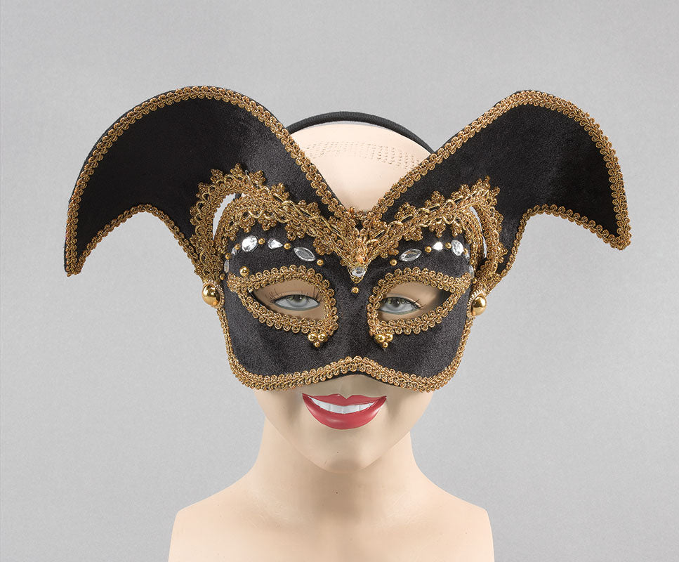 Black Gold Highwayman Masquerade Mask