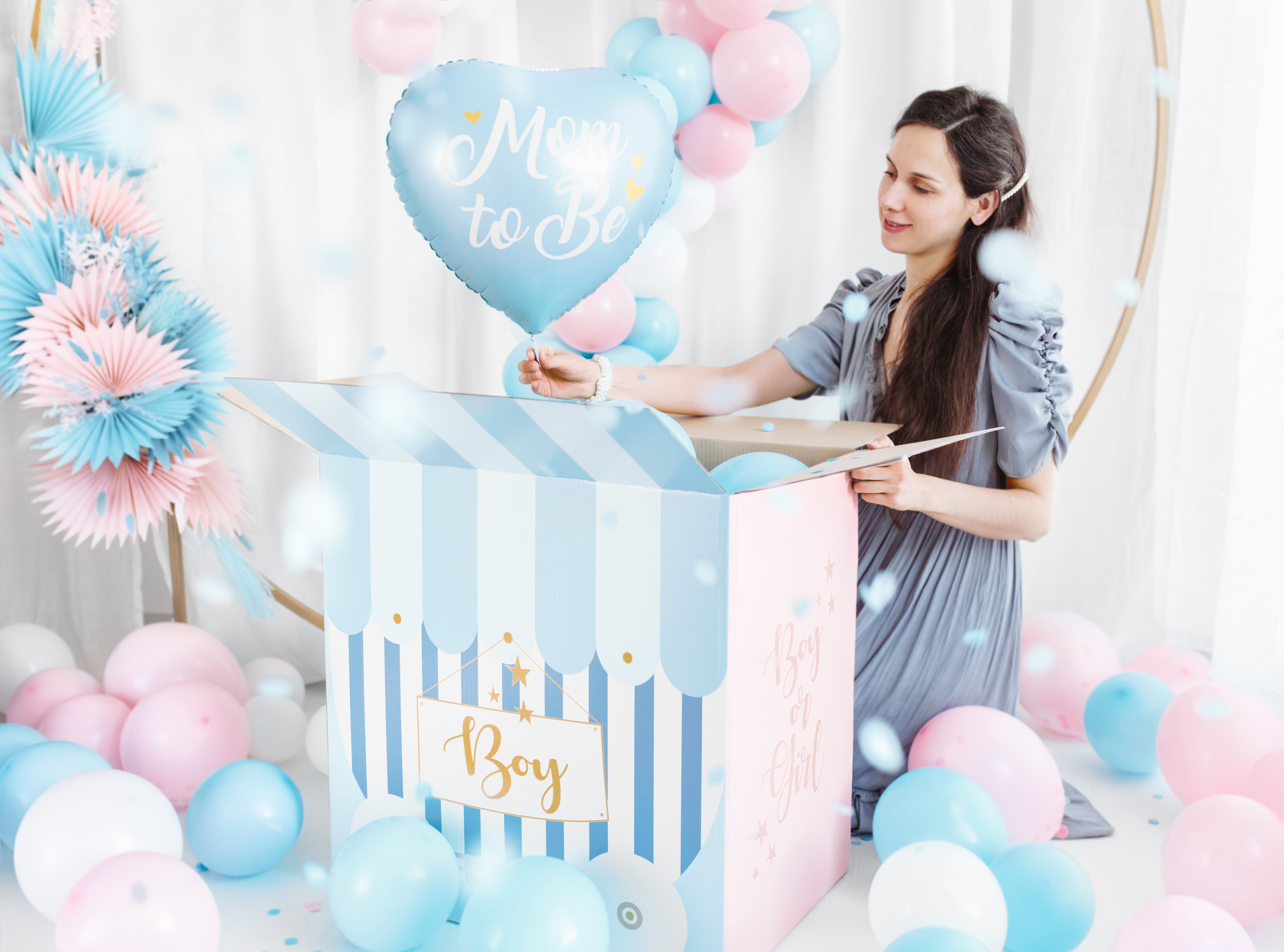 Mom to Be Foil Balloon Blue for gender reveal