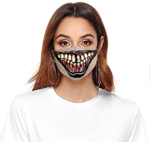 Monster Mouth Halloween Reusable Face Mask Ladies
