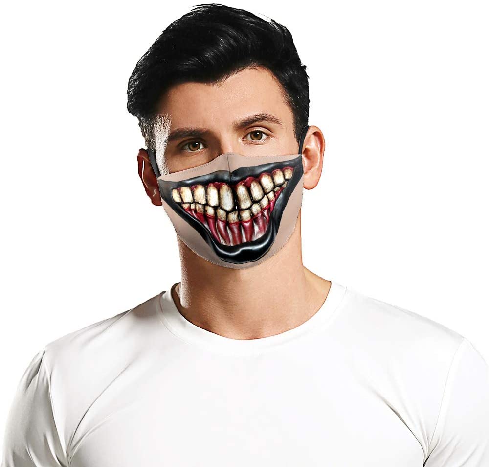 Monster Mouth Halloween Men's Reusable Face Mask