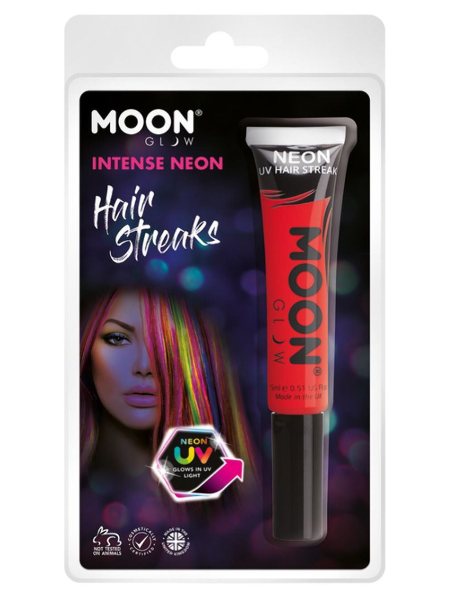 Moon Glow Intense Neon UV Hair Streaks Red