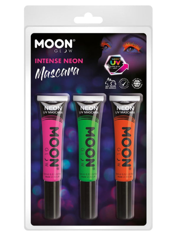 Moon Glow Neon UV Mascara Pink Green Orange Set