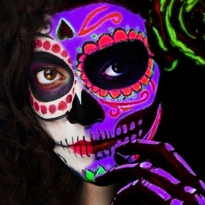 Moon Glow UV Day of the Dead Sugar Skull face painting kit