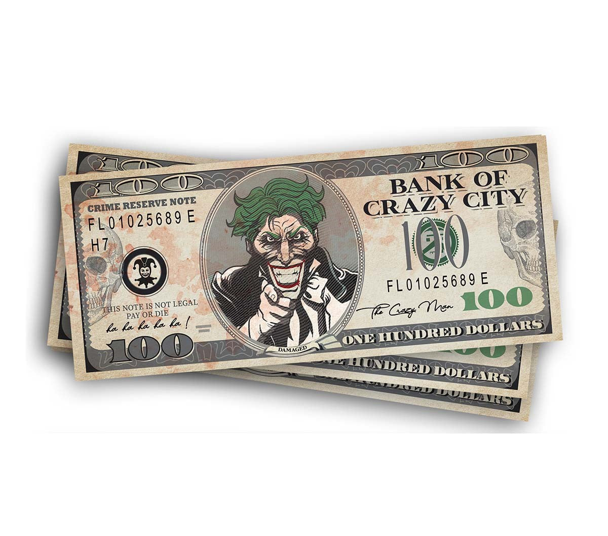 Mr Smile Joker Dollar Bills fake money