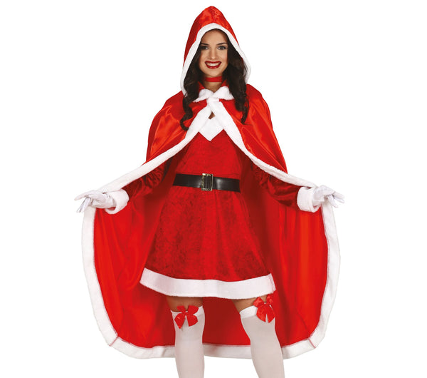 Mrs Claus Long Red Cloak Adult