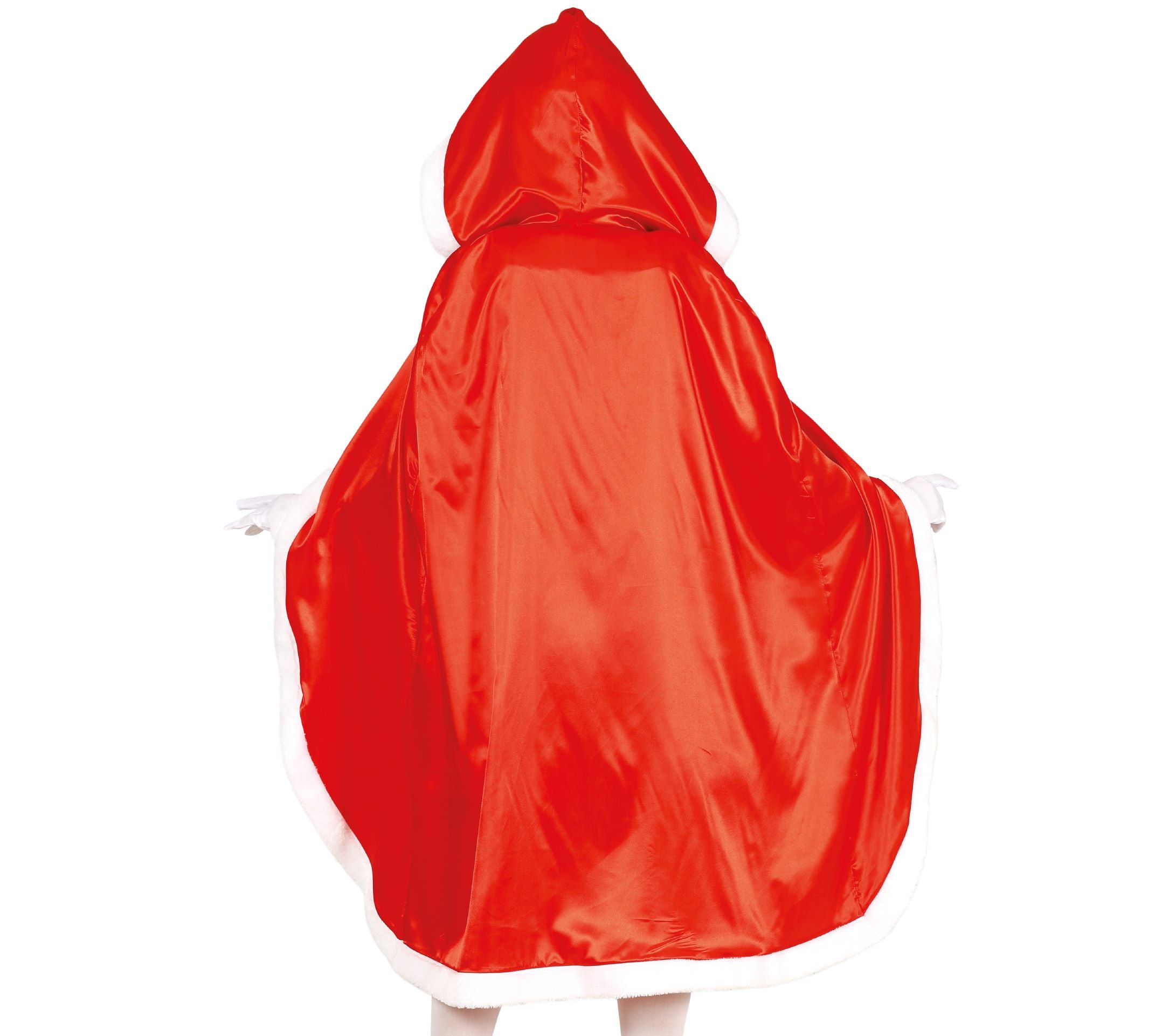 Mrs Claus Long Red Cloak Adult rear view