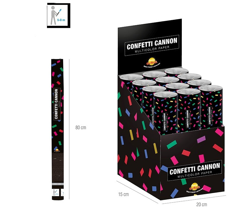 Multicolour Confetti Cannon 80cm