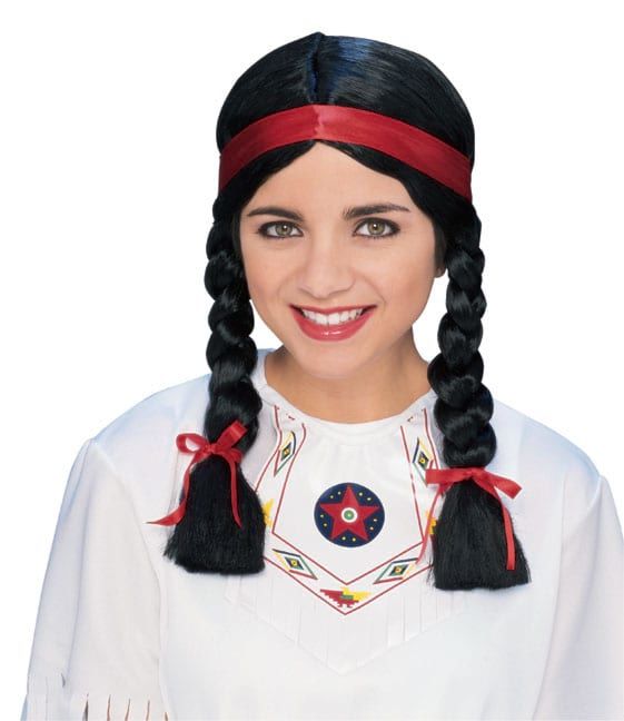Indian Native Adult Women's Wig With Black Braids