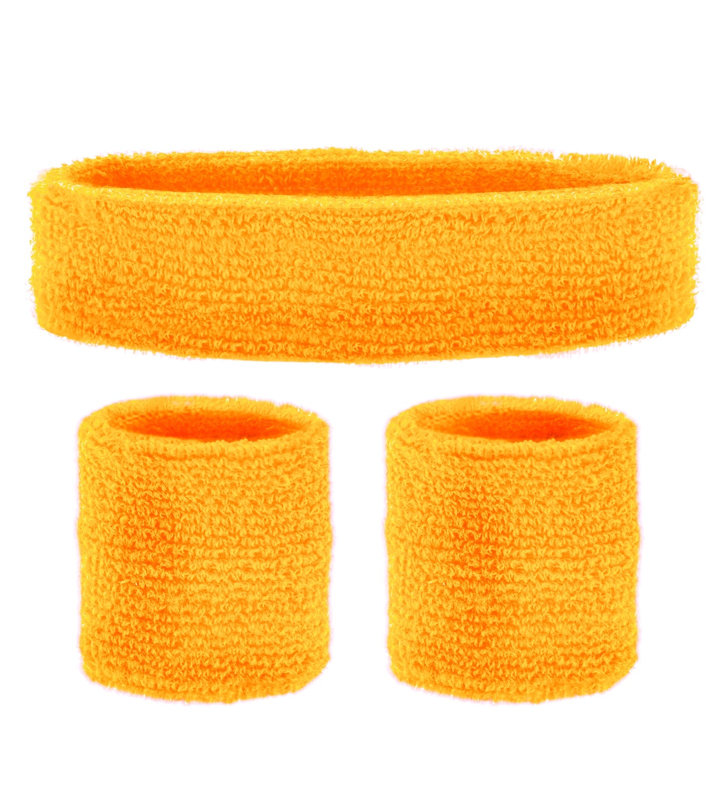 Neon Orange 80's Sweatband and Wristbands