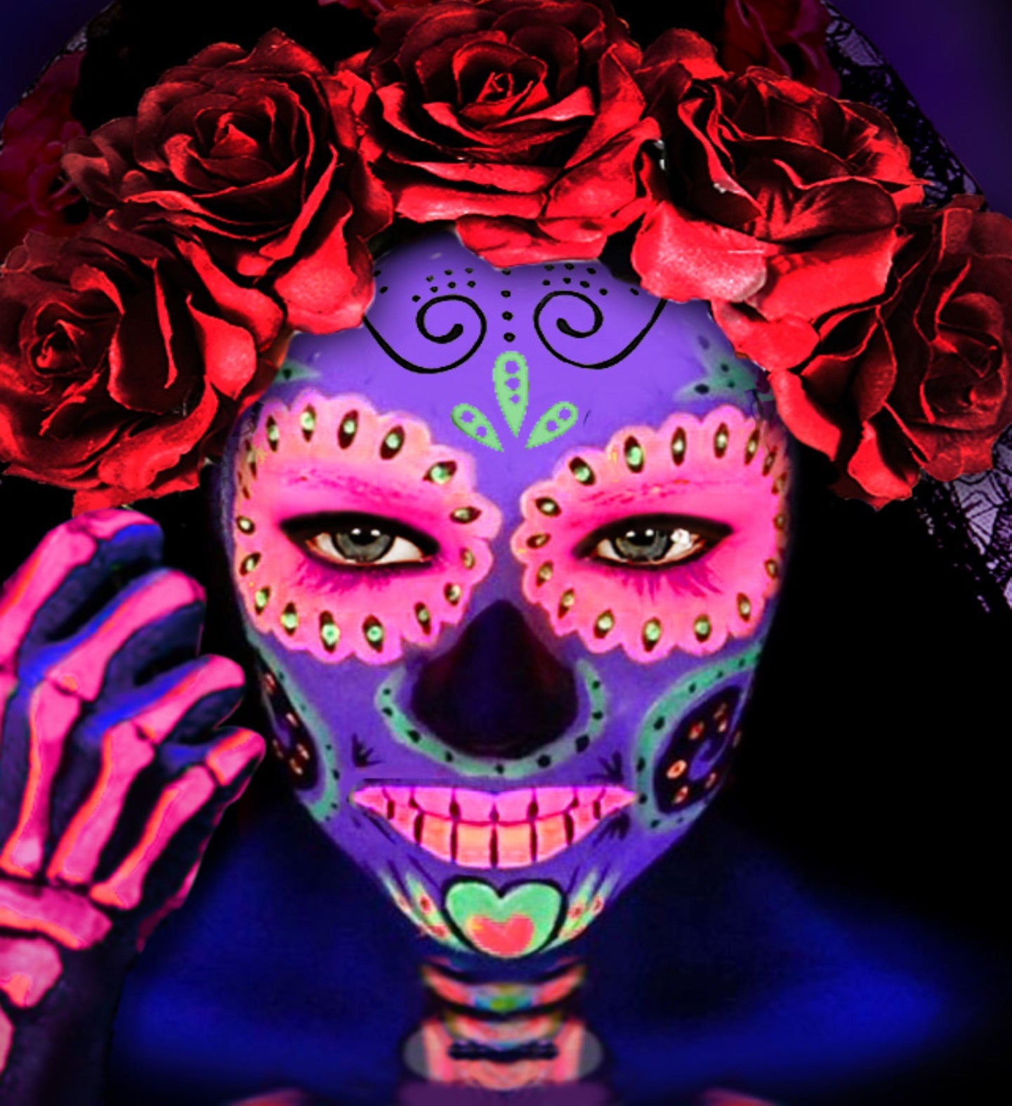 Neon Paint Aqua Face and Body Paint pink sugarskull Pink