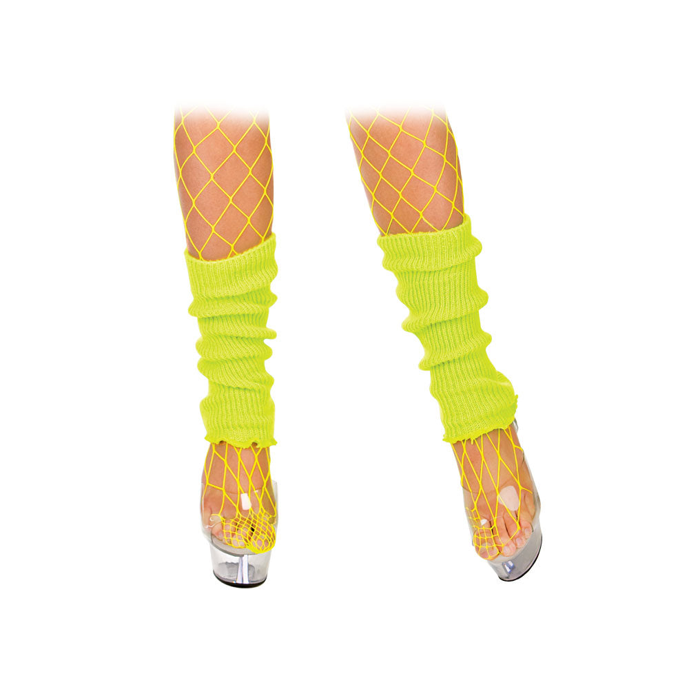 Neon yellow 1980's Leg Warmers