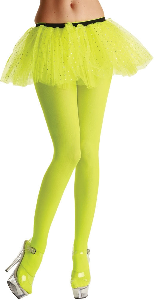 Opaque Neon Yellow Tights 