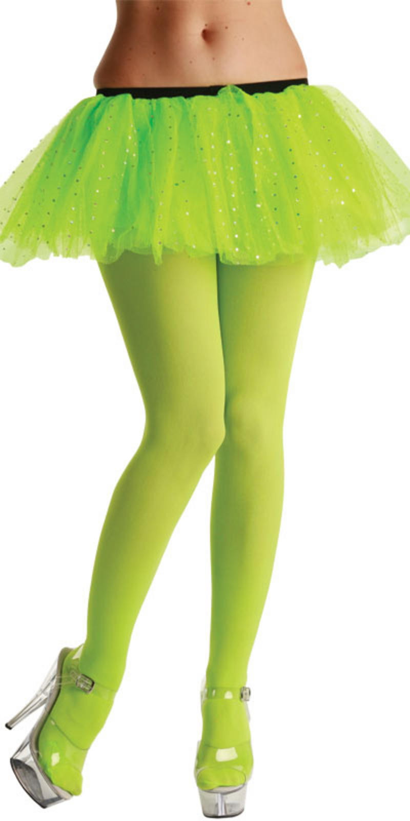 Opaque Neon Green Tights 