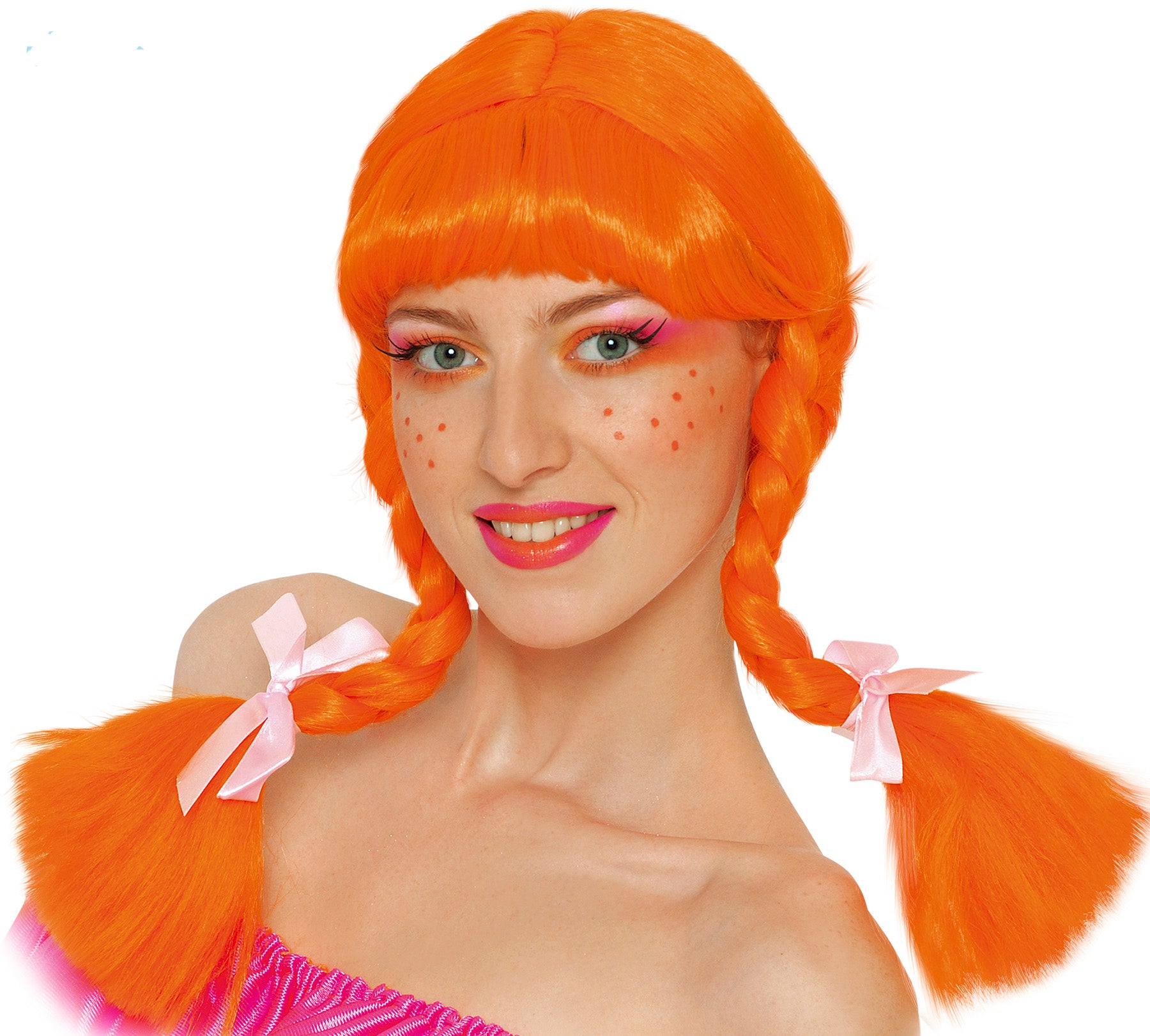 Orange Plaited Wig
