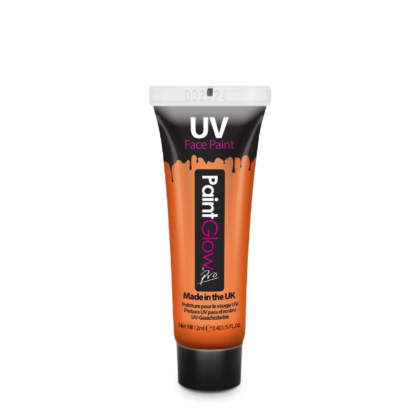 PaintGlow Neon UV Pro Face Paint 12ml Orange