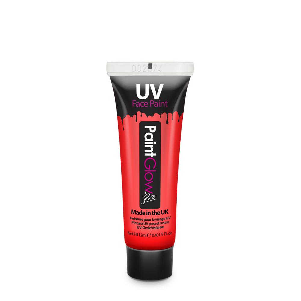 PaintGlow Neon UV Pro Face Paint 12ml Red