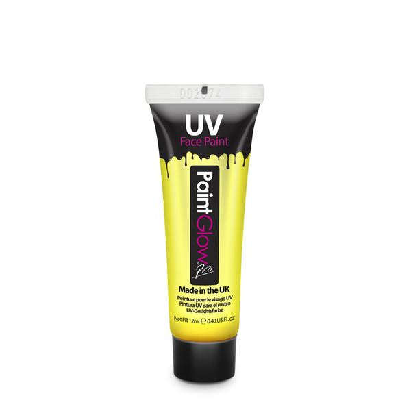 PaintGlow Neon UV Pro Face Paint 12ml Yellow