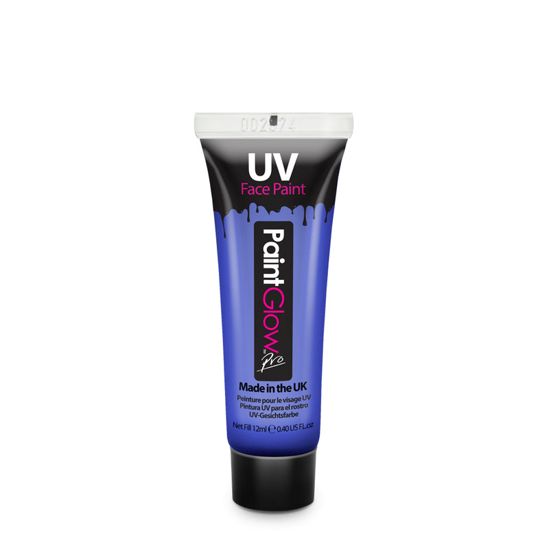 Blue PaintGlow Neon UV Pro Face Paint 12ml 