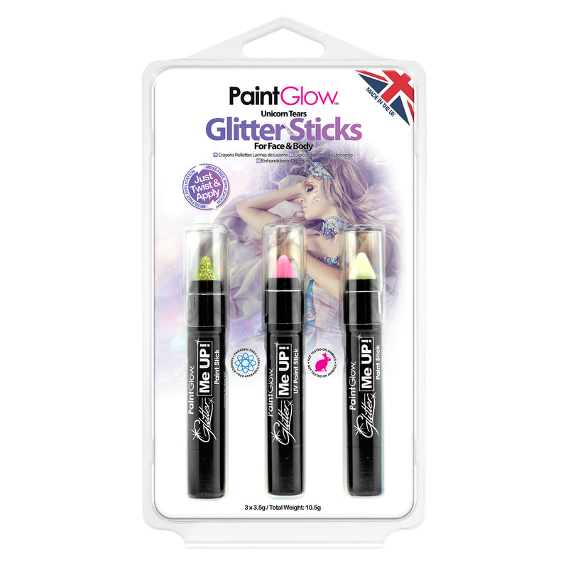 PaintGlow Unicorn Tears Glitter Face & Body Sticks