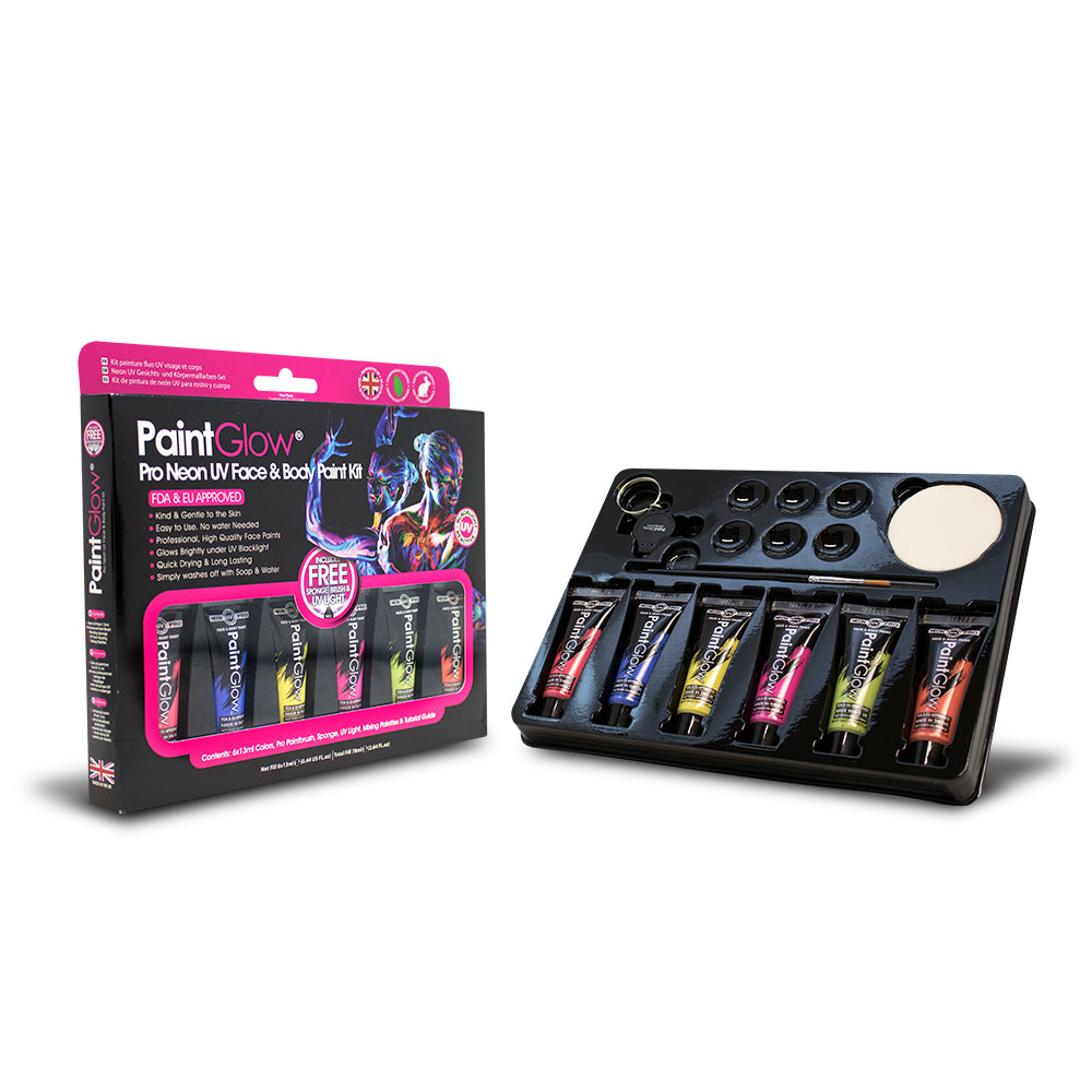 Paint Glow Pro Neon UV Face Paint Boxset