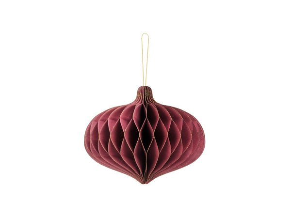 Paper Honeycomb Ornament Oval Deep Red 