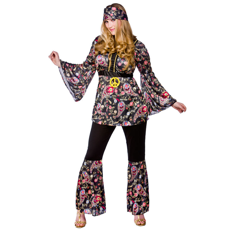 1960's Peace Lovin Hippie 1960 fancy dress costume plus size. 
