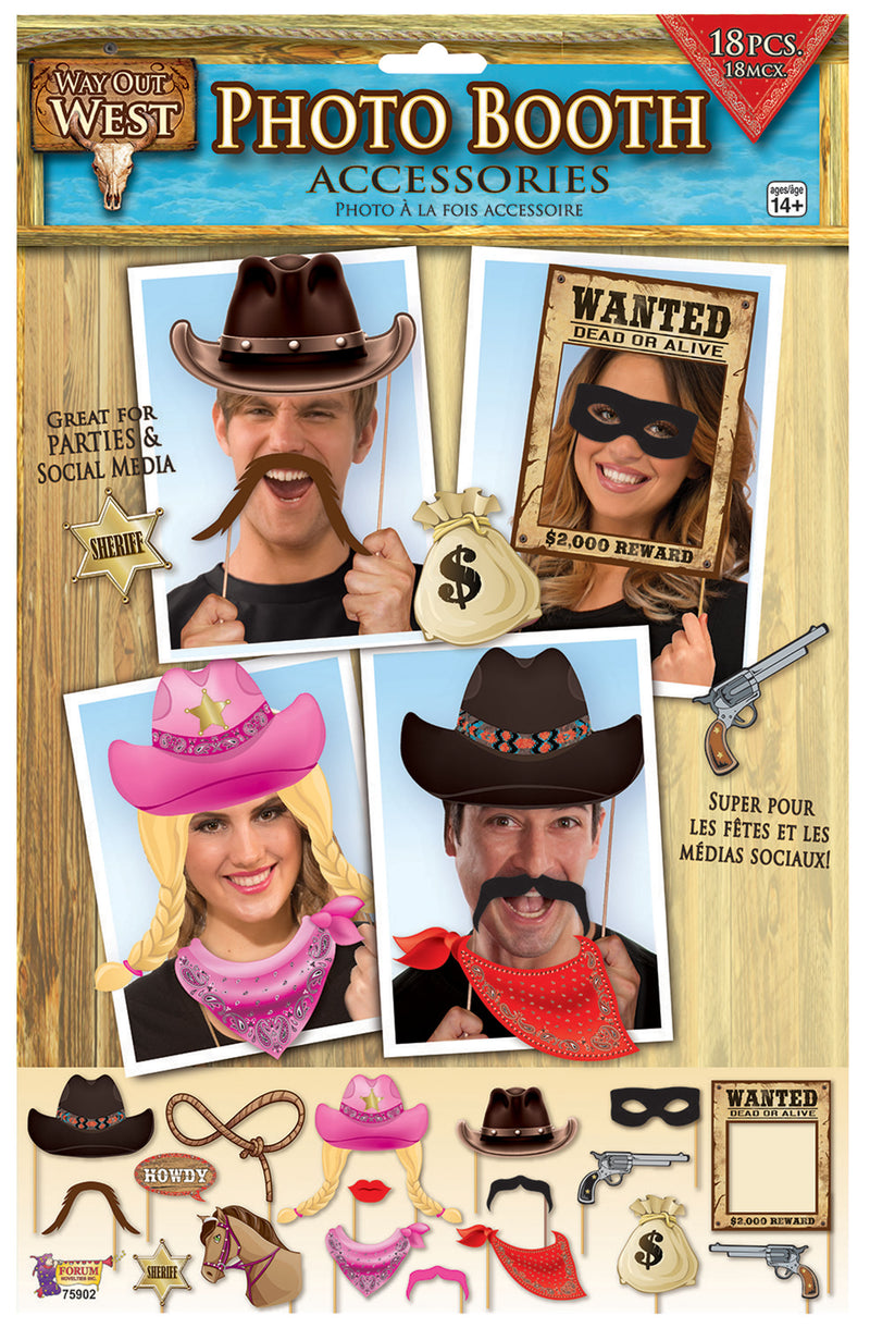 Photo Booth Props Wild West Party Theme