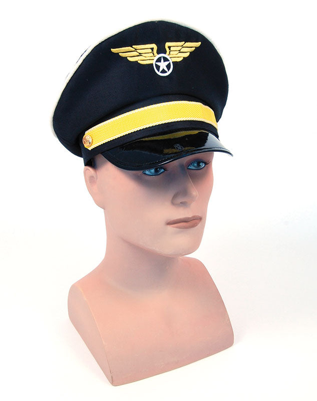 Black Pilot Costume Hat