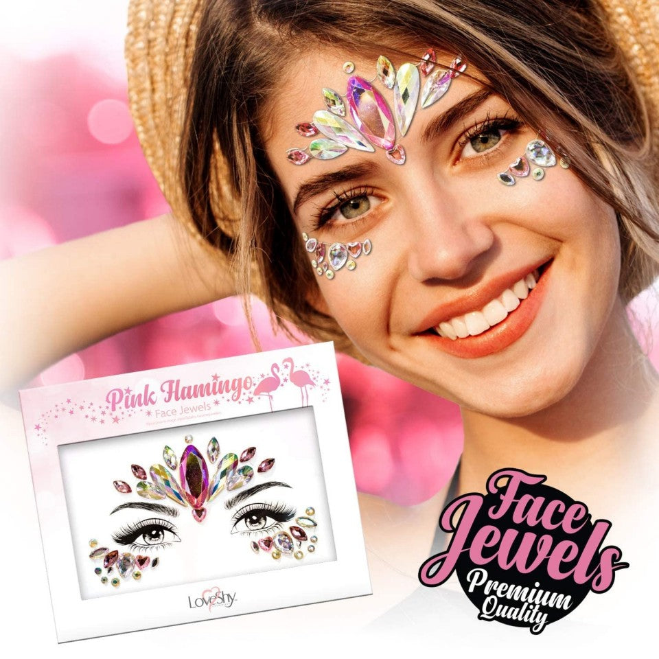 Pink Flamingo Festival Face Jewels kit