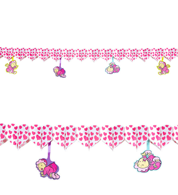 Pink Hearts with Babies  Baby Shower Garland