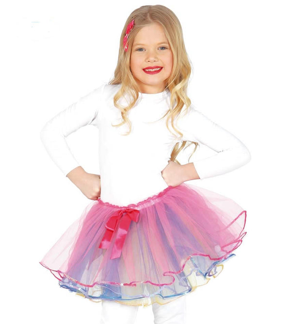 Pink Tulle Tutu Skirt With Bow Kids
