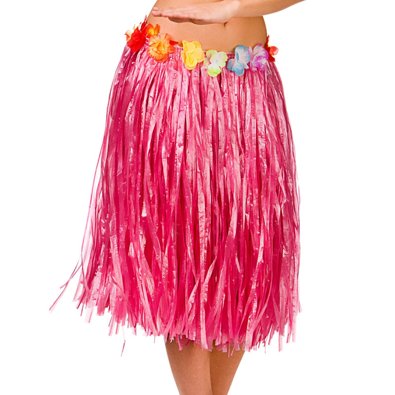 Pink Hawaiian Skirt With Flower Waist