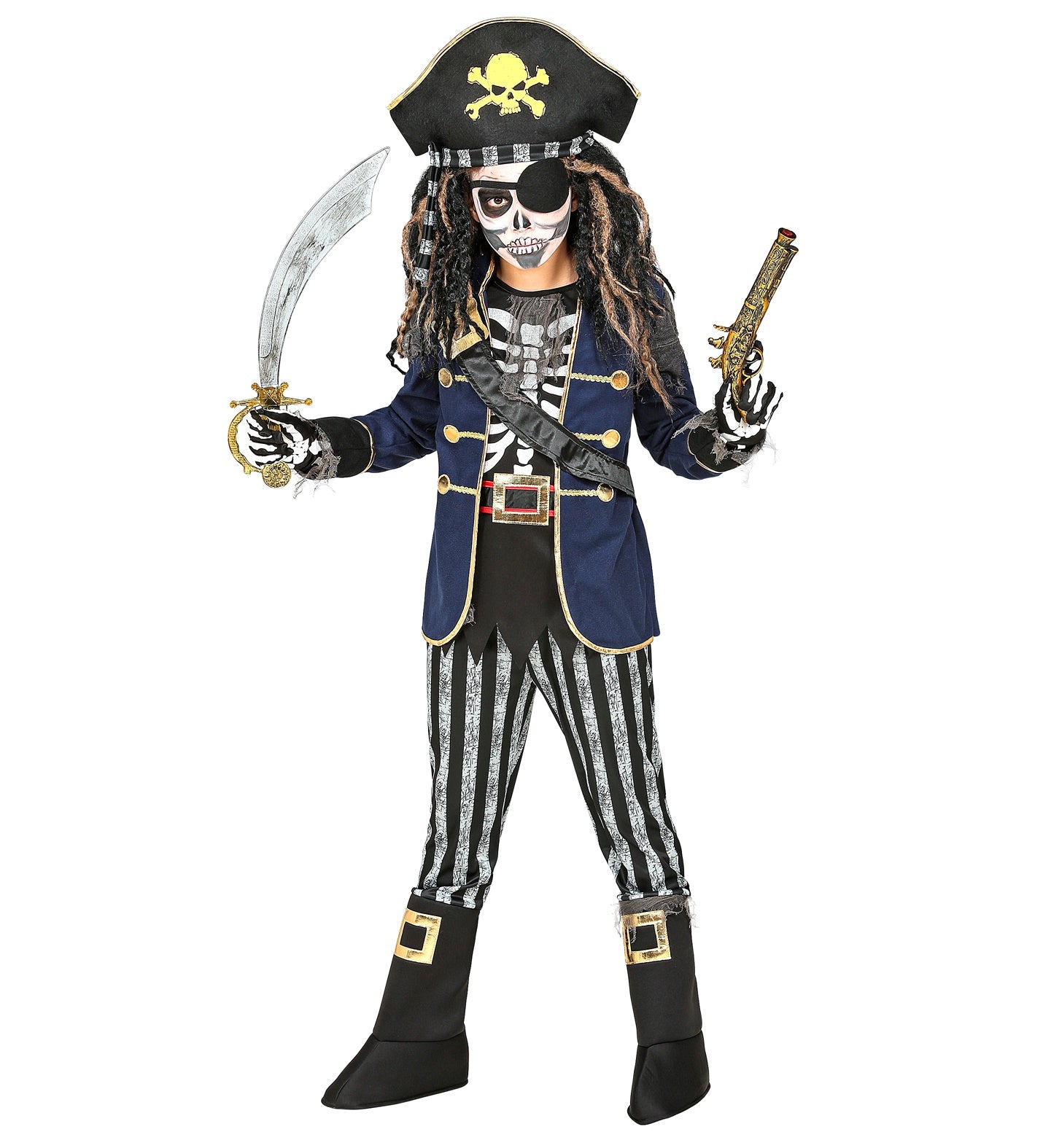 Pirate Captain Skeleton Costume children's Halloween