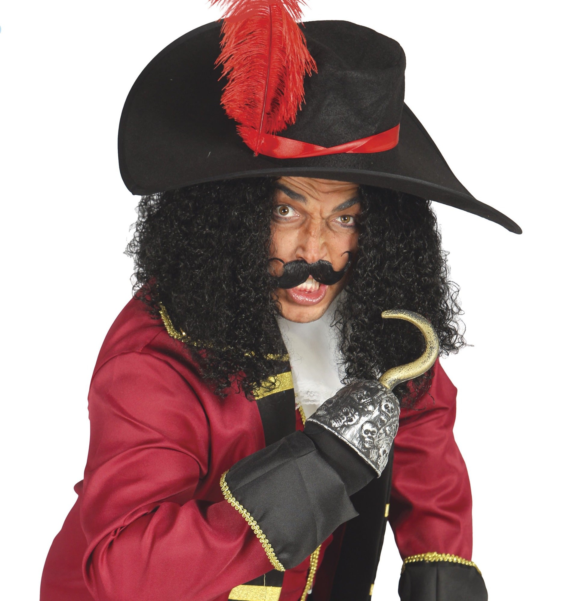 Kids Captain Hook Style Red Pirate Fancy Dress Costume
