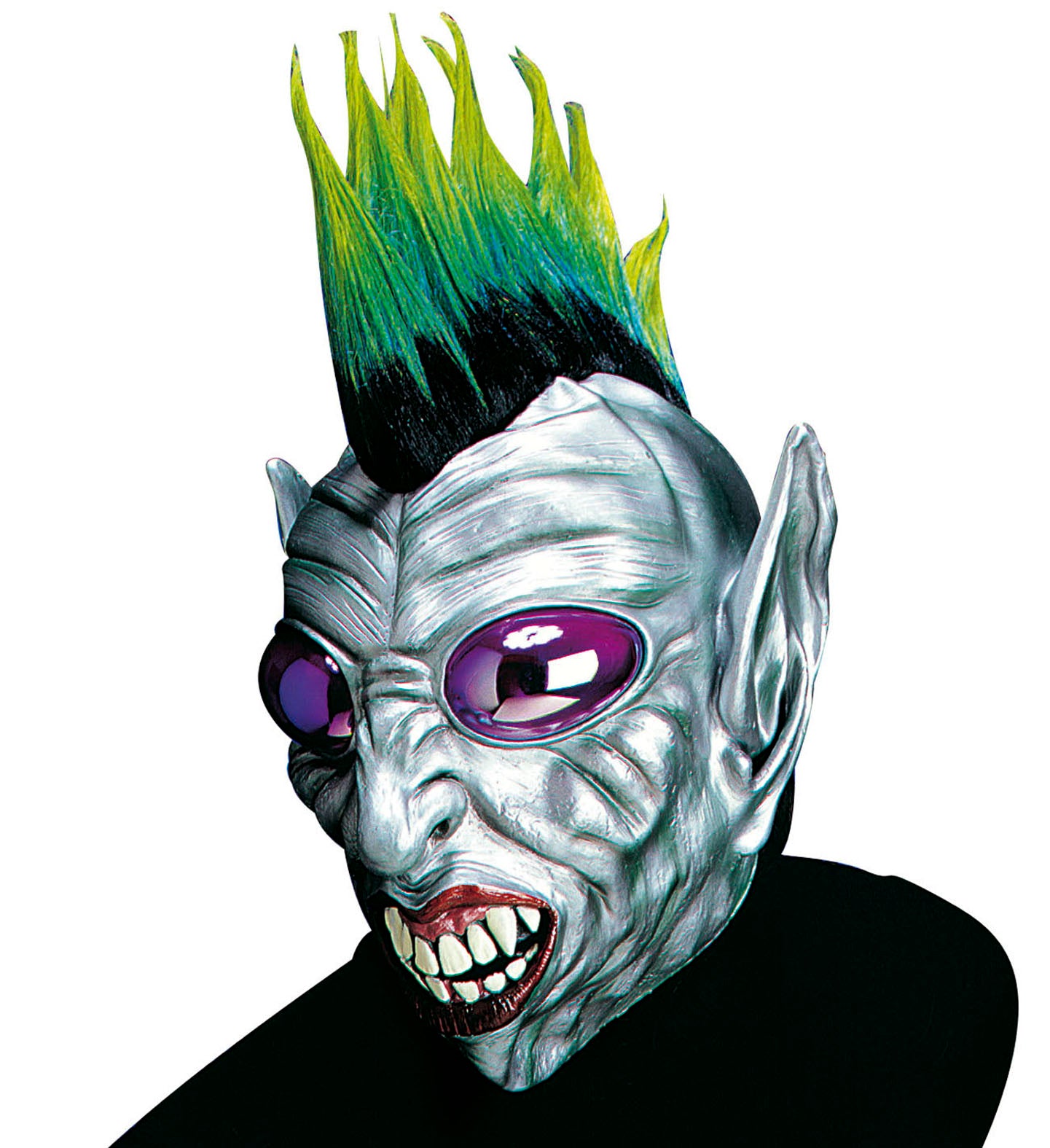 Punk Alien Mask With Green Mohawk