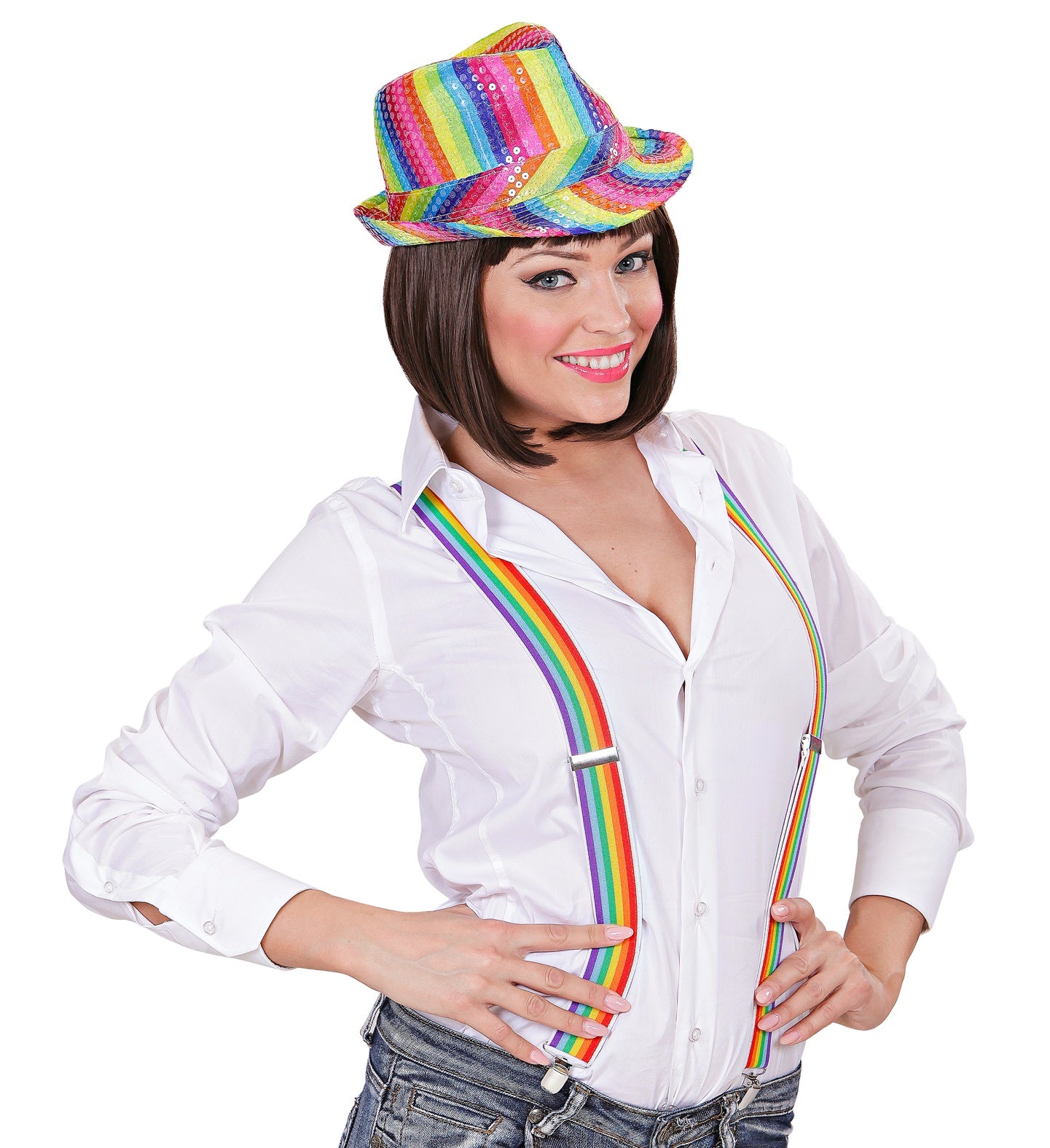 Rainbow Braces clown costume accessory