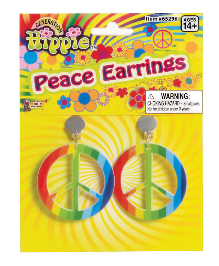 Rainbow Peace Hippie Earrings