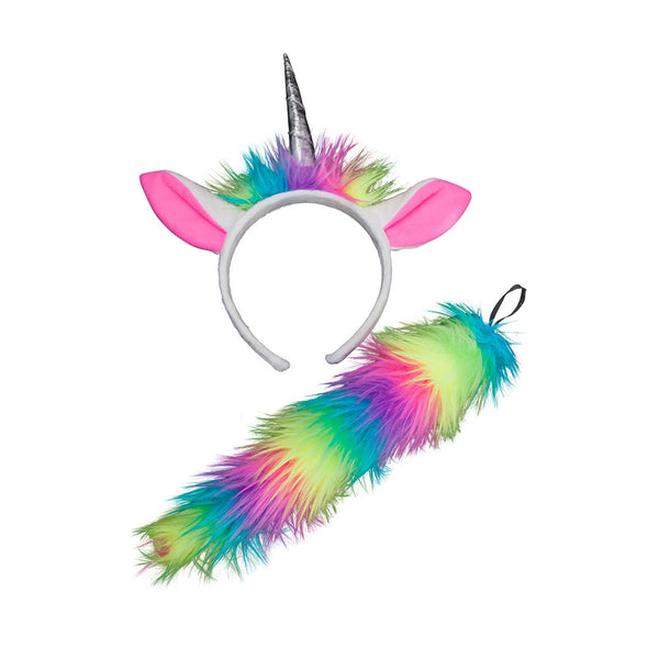 Rainbow Unicorn Headpiece and Tail set.