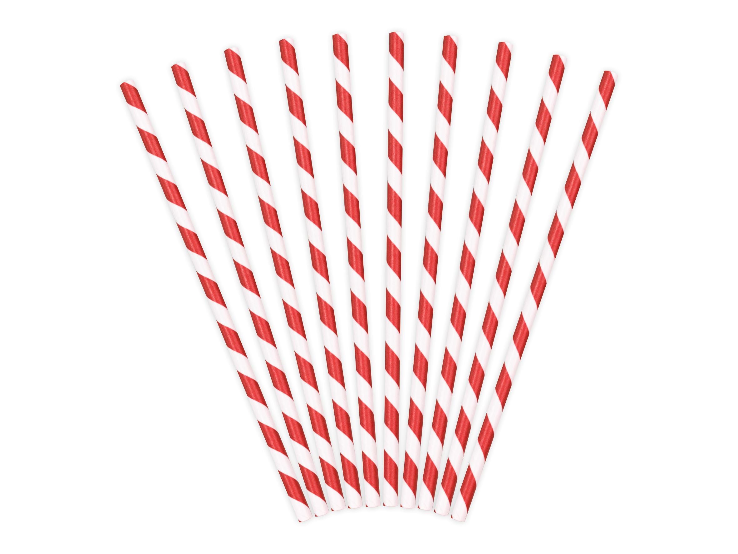 Red Candy Cane Paper Straws 