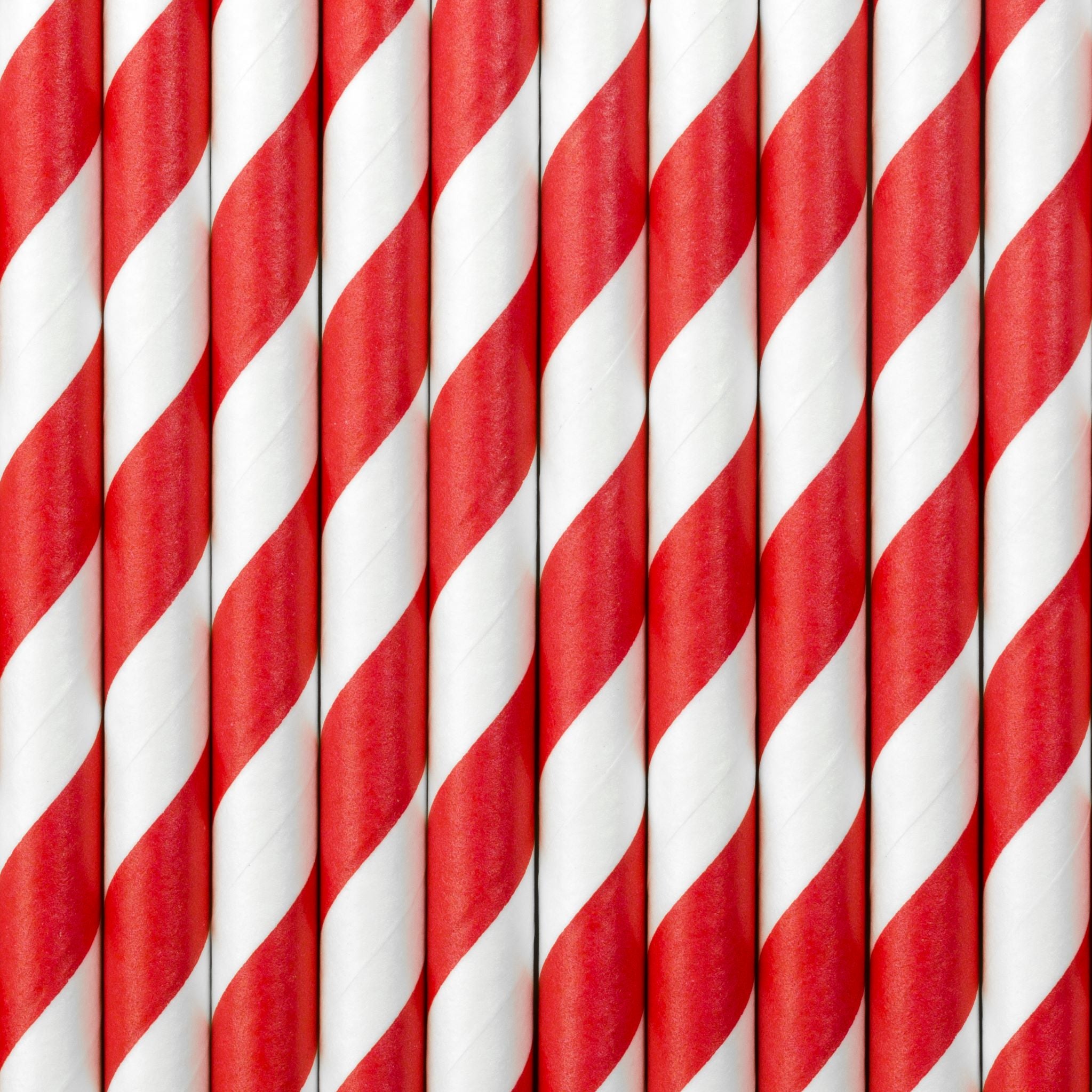 Red Candy Cane Paper Straws Pack of 10