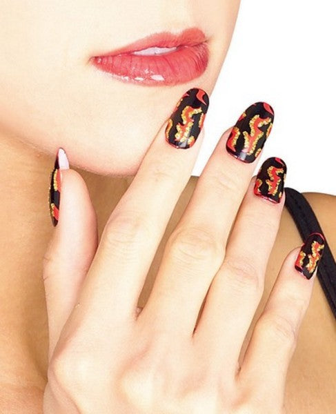 Red Devil Flame Nails