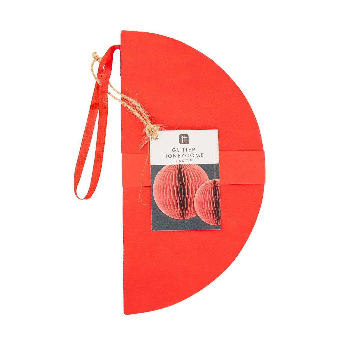 Red Glitter Honeycomb Decoration 30cm packaging