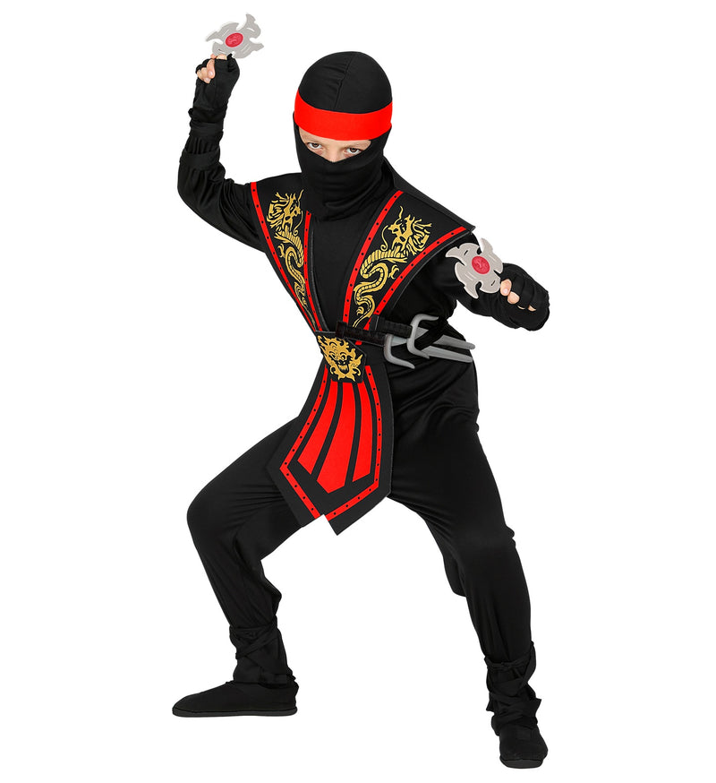 Red Kombat Ninja childrens Costume With Weapons